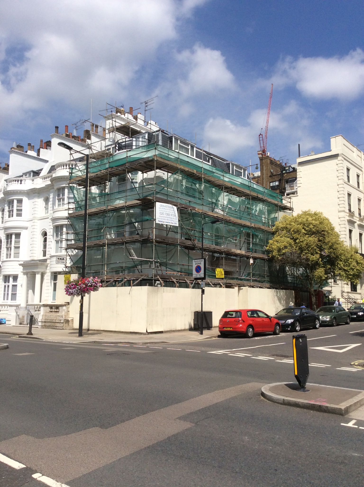 Very large end of terrace property in Paddington. All three elevations are being restored, repaired and redecorated.